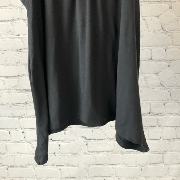 Women's American Eagle Outfitters gun metal gray blouse with shark bite hemline. - Picture 7 of 13